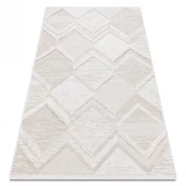   Fonott Sizal tepih MOROC 22314 rombuszok, vonalak, boho rojt - szerkezeti bež / krem 155x220 cm