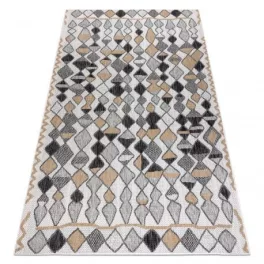   Fonott sizal tepih COOPER Gyémánt, Cikcakk 22217 ecru / crne 160x220 cm