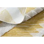 Pleteni sisal tepih boho MOROC diamond 22312 rese - dvoslojni vuna žuta / krem, reciklirani tepih 117x170 cm