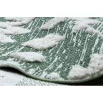 Fonott Sizal EKO tepih boho MOROC Etno Cikcakk 22319 rojt - két szintű gyapjú zelena / krem, újrahasznosított tepih 117x170 cm