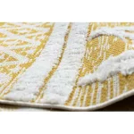  Pleteni sisal tepih boho MOROC diamond 22297 rese - dvoslojni vuna žuta / krem, reciklirani tepih 136x190 cm