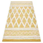  Pleteni sisal tepih boho MOROC diamond 22297 rese - dvoslojni vuna žuta / krem, reciklirani tepih 155x220 cm