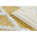  Pleteni sisal tepih boho MOROC diamond 22297 rese - dvoslojni vuna žuta / krem, reciklirani tepih 155x220 cm