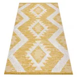 Fonott Sizal tepih boho MOROC gyémánt 22312 rojt - két szintű gyapjú žuta / krem, újrahasznosított tepih 194x290 cm