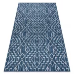 Fonott sizal tepih SION Geometriai, gyémánt 21778 lapos szövött tamnoplava / ecru 140x190 cm