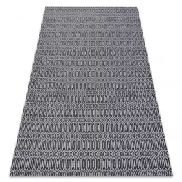  Fonott Sizal CASA Eco tepih boho  Szemek 22075 crne / siva, újrahasznosított tepih 114x170 cm