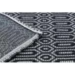 Fonott Sizal CASA Eco tepih boho  Szemek 22075 crne / siva, újrahasznosított tepih 114x170 cm
