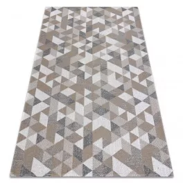   Fonott Sizal CASA Eco tepih boho  háromszögek 2816 žuta / taupe, újrahasznosított tepih 114x170 cm