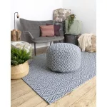 Fonott Sizal CASA Eco tepih boho  gyémánt 22084 tamnoplava / žuta, újrahasznosított tepih 153x220 cm