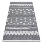 Fonott Sizal tepih boho MOROC Geometriai 22321 rojt - két szintű gyapjú krem / сив, újrahasznosított tepih 117x170 cm