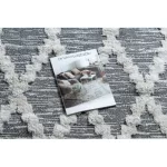 Fonott Sizal tepih boho MOROC gyémánt 22297 rojt - két szintű gyapjú siva / krem, újrahasznosított tepih 136x190 cm