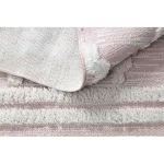  Pleteni sisal tepih boho MOROC diamond 22297 rese - dvoslojni vuneni roza/krem, reciklirani tepih 155x220 cm
