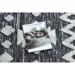 Fonott Sizal EKO tepih boho MOROC Etno Cikcakk 22319 rojt - két szintű gyapjú siva / krem, újrahasznosított tepih 155x220 cm