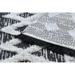 Fonott Sizal EKO tepih boho MOROC Etno Cikcakk 22319 rojt - két szintű gyapjú siva / krem, újrahasznosított tepih 155x220 cm