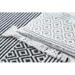 Fonott Sizal tepih boho MOROC Geometriai 22321 rojt - két szintű gyapjú krem / сив, újrahasznosított tepih 155x220 cm