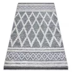 Fonott Sizal tepih boho MOROC gyémánt 22297 rojt - két szintű gyapjú siva / krem, újrahasznosított tepih 175x270 cm