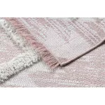 Pleteni sisal tepih boho MOROC diamond 22312 rese - dvoslojni vuneni roza/krem, reciklirani tepih 175x270 cm