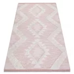 Fonott Sizal tepih boho MOROC gyémánt 22312 rojt - két szintű gyapjú ružičasta / krem, újrahasznosított tepih 78x150 cm
