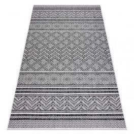    Pleteni tepih od sisala SION Cik-cak, dijamant Boho 22168 ravno tkani crni / ekru 70x300 cm