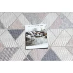  Tkani tepih od sisala SION runner Geometric, trokuti 3006 ravno tkani ecru / roza 60x300 cm
