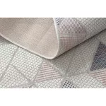  Tkani tepih od sisala SION runner Geometric, trokuti 3006 ravno tkani ecru / roza 60x300 cm