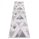  Tkani tepih od sisala SION runner Geometric, trokuti 3006 ravno tkani ecru / roza 70x300 cm