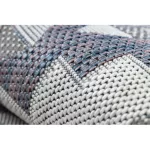 Fonott sizal tepih SION azték 3007 lapos szövött plava / ružičasta / ecru 180x270 cm