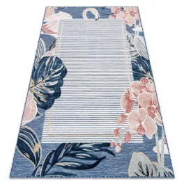   tepih BOTANIC 65240 Flamingó, listovi lapos szőtt - tamnoplava 117x170 cm