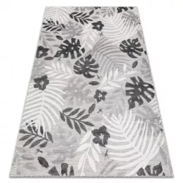   tepih BOTANIC 65245 Monstera listovi lapos szőtt - siva 117x170 cm