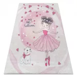  Kab. BAMBINO 2161 perivi tepih Balerina, mačić za djecu protuklizni - roza 80x150 cm