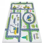  Kab. BAMBINO 2338 perivi tepih Bager za djecu protuklizni - bijela/zelena 80x150 cm