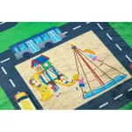  Kab. BAMBINO 2660 perivi tepih City, ulice za djecu protuklizni - zeleni/sivi 80x150 cm