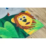  Kab. BAMBINO 2705 perivi tepih Životinje, Afrika za djecu protuklizni - zelena / smeđa 80x150 cm