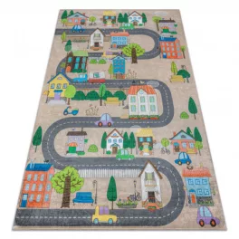    Kab. BAMBINO 34600 perivi tepih City, ulice za djecu protuklizni - bež / sivi 80x150 cm