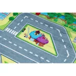  Kab. BAMBINO 9028 perivi tepih City, ulice za djecu protuklizni - zeleni/sivi 80x150 cm