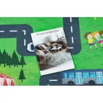  Kab. BAMBINO 2660 perivi tepih City, ulice za djecu protuklizni - zeleno/sivi 120x170 cm