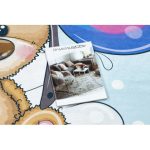  Kab. BAMBINO 43030 perivi tepih Medvjedić, pilot za djecu protuklizni - plavo/smeđi 120x170 cm