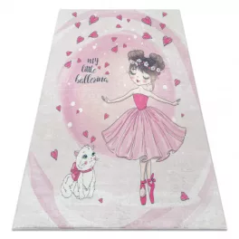    Kab. BAMBINO 2161 perivi tepih Balerina, mačić za djecu protuklizni - roza 160x220 cm