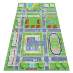  Kab. BAMBINO 2624 perivi tepih City, ulice za djecu protuklizni - zeleni/sivi 140x200 cm