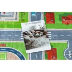  Kab. BAMBINO 2624 perivi tepih City, ulice za djecu protuklizni - zeleni/sivi 140x200 cm