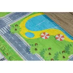  Kab. BAMBINO 2624 perivi tepih City, ulice za djecu protuklizni - zeleni/sivi 140x200 cm