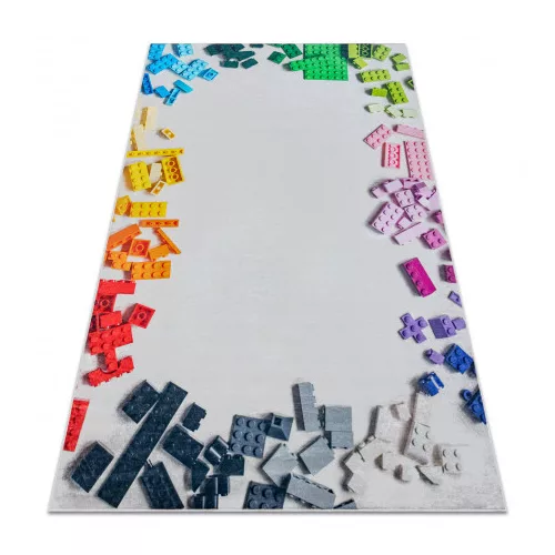 Kab. BAMBINO 38480 perivi tepih Set za gradnju za djecu protuklizni - sivo/žuti 140x200 cm