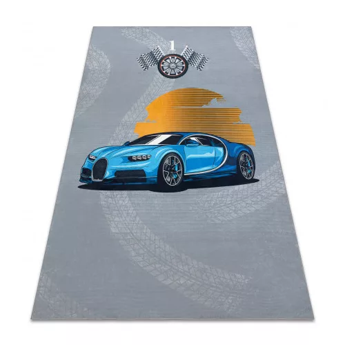  Kab. BAMBINO 41730 perivi tepih Auto, utrke za djecu protuklizni - ružičasti / plavi 140x200 cm