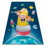  Kab. BAMBINO 42810 perivi tepih Rocket, planeti za djecu protuklizni - plava / smeđa 140x200 cm