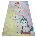  Kab. BAMBINO 54060 perivi tepih Jednorog, hmelj za djecu protuklizni - roza / žuta 140x200 cm