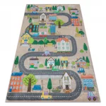  Kab. BAMBINO 34600 perivi tepih City, ulice za djecu protuklizni - bež / sivi 160x220 cm