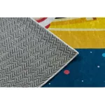  Kab. BAMBINO 42810 perivi tepih Rocket, planeti za djecu protuklizni - plava / smeđa 160x220 cm
