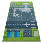  Kab. BAMBINO 46990 perivi tepih Zračna luka, avioni za djecu protuklizni - zeleno/sivi 160x220 cm