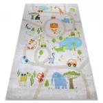  Kab. BAMBINO 50230 perivi tepih Zoo, ulice za djecu protuklizni - bež / zelena 160x220 cm