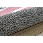  Kab. BAMBINO 47810 okrugli perivi tepih Duga, točkice za djecu protuklizni - bijela / ružičasta krug 120 cm
